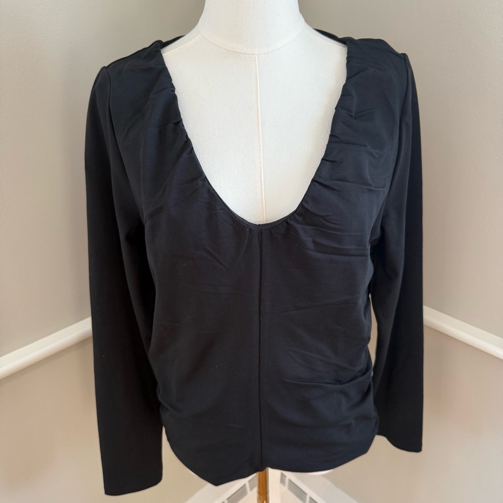 NWT J. Crew Black Long Sleeve Top
